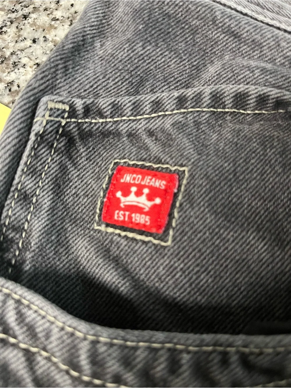 JNCO Black Washed Denim Cargo Shorts